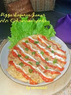 Foto resep Pizza Sayuran Jamur ala Okonomiyaki