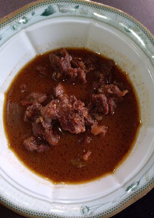 A picture of Beef pepper soup.