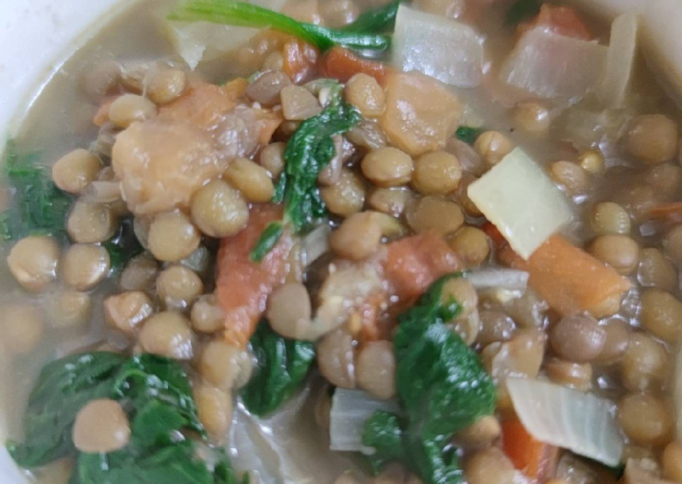 Lentejas con espinacas