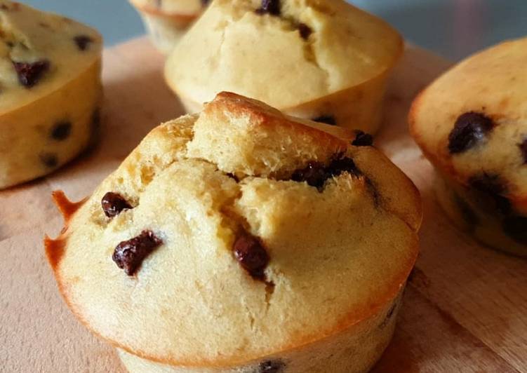 La façon simple de faire des recettes Muffins banane choco sans mg parfait