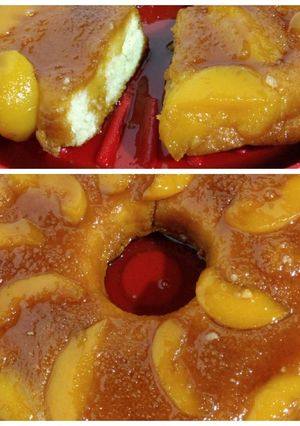 Una foto de Bizcochuelo caramelizado con duraznos(para golosos)