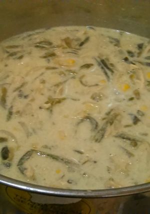 Una foto de Rajas con pescado a la crema