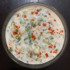 A picture of Methi cucumber Raita.