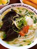 Phở with Seared Pork Liver and Poached Egg