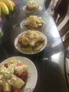 Una foto de Waffle de fruta