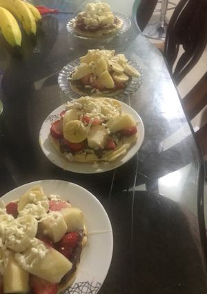 Una foto de Waffle de fruta