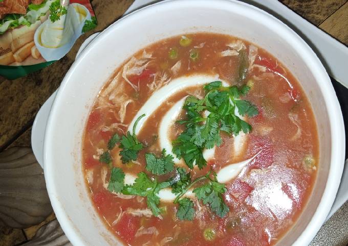 Steps to Prepare Ultimate Tomato soup with veggies