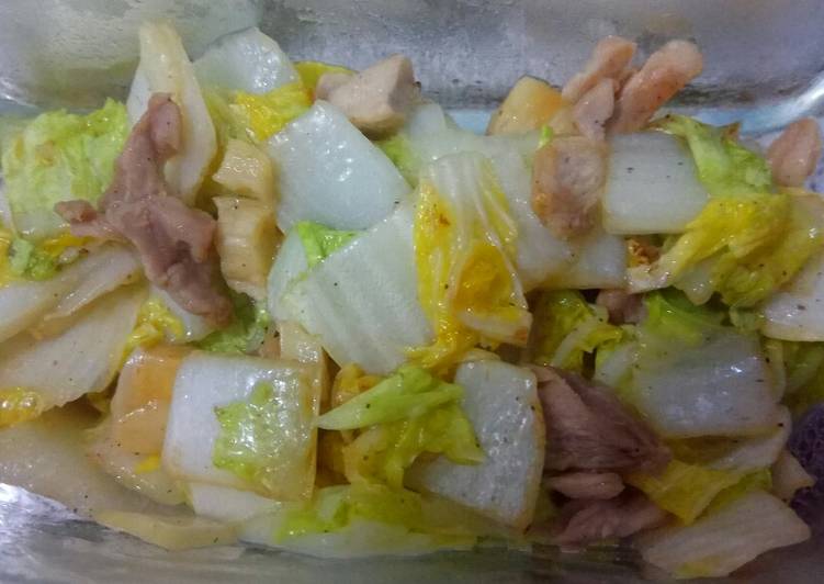 Tumis sawi ayam potong dadu#ketogenic