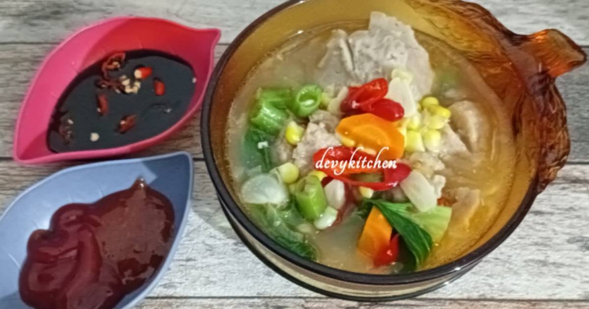 Resep 994 Sop Bakso Jagung Mudah dan Praktis Dihidangkan