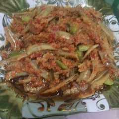A picture of Sambal tanak ikan teri + pete.