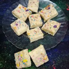 White chocolate fudge A picture of White chocolate fudge.