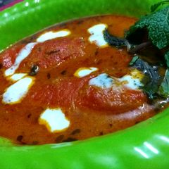 A picture of Soya chaap curry.