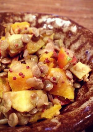 A picture of Lentil Salad with Roasted Butternut Squash and Potatoes.
