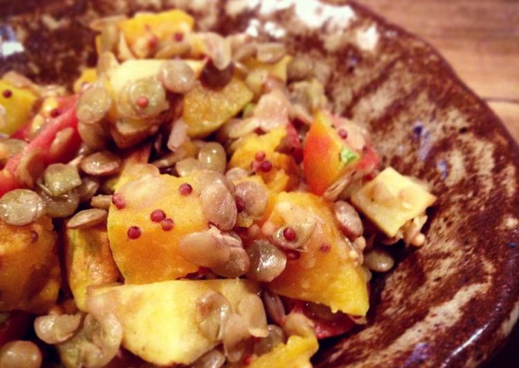 How to Make Super Quick Homemade Lentil Salad with Roasted Butternut Squash and Potatoes