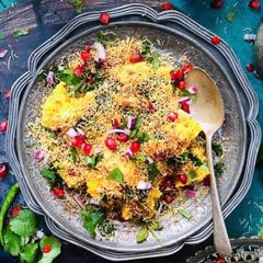A picture of Dhokla chaat.