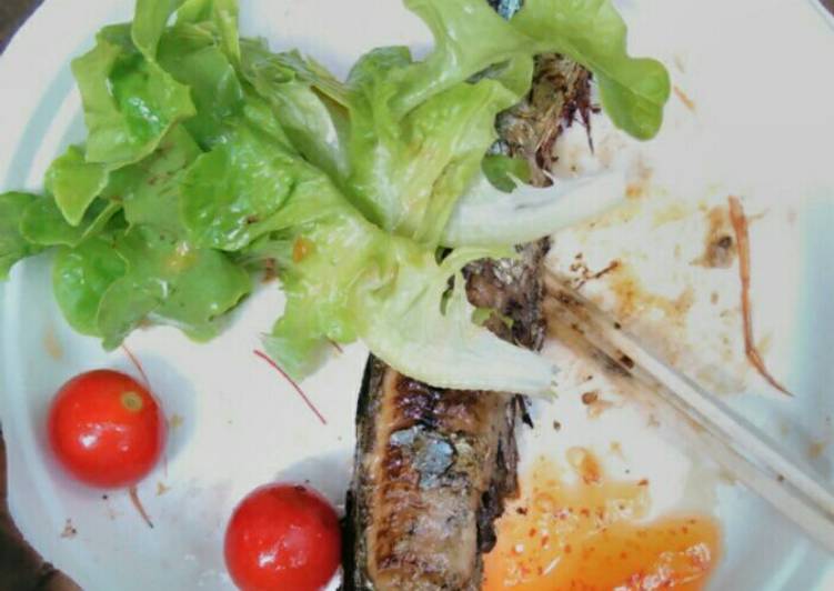 Barbecue styled fish with vegetable