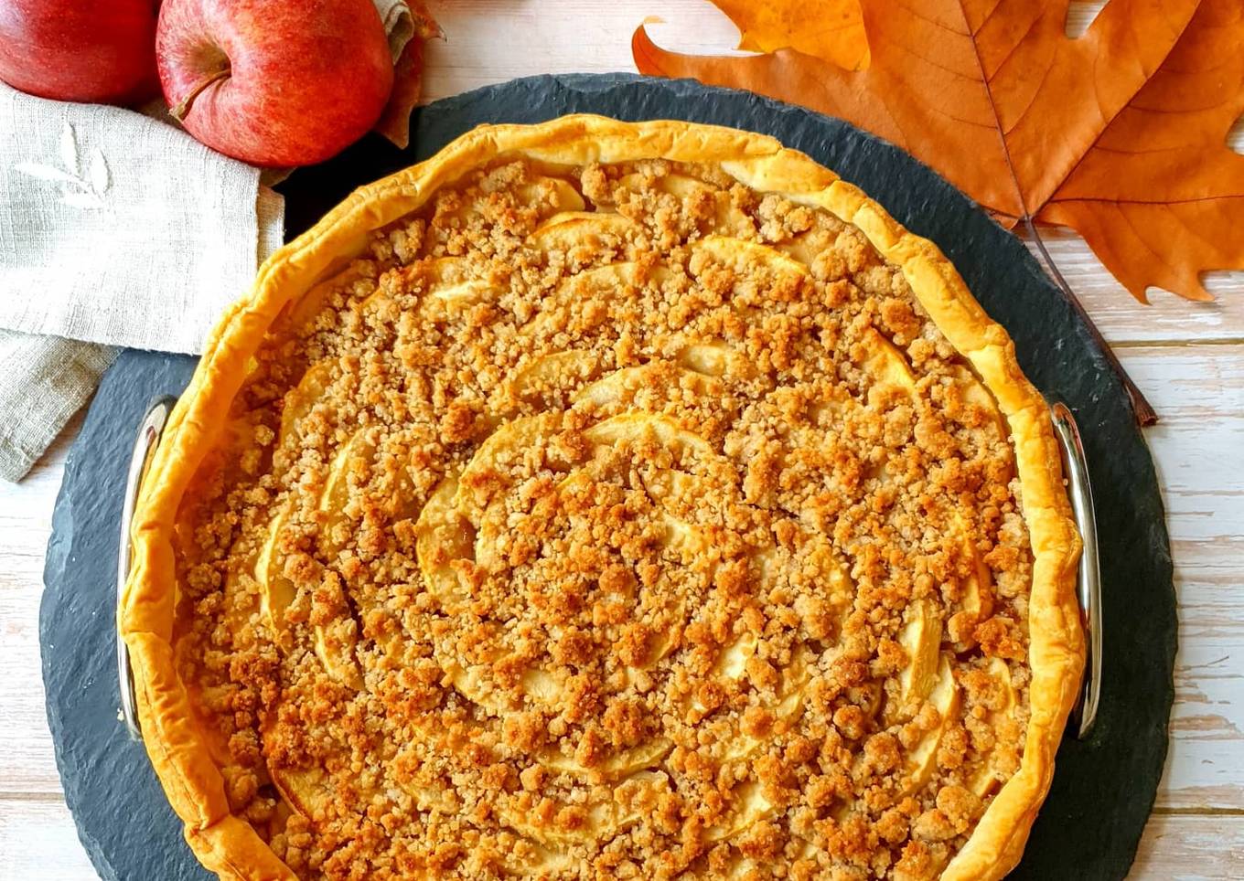 Tarte crumble Pommes et CrÃ¨me de marrons