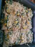 Khari biscuit with white sauce topping