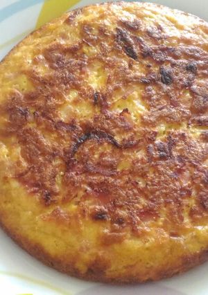 Foto di Frittata con cipolla e prosciutto cotto