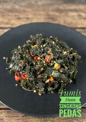 Foto resep Tumis Daun Singkong Pedas (Vegan)