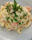 Espagueti con camarones 🦐