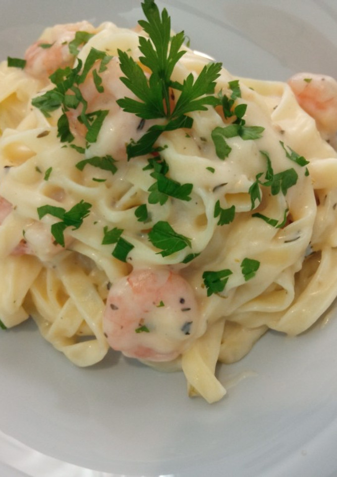 Una foto de Espagueti con camarones 🦐