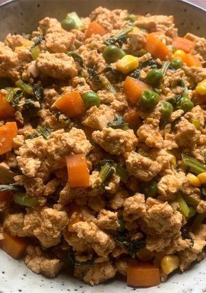 A picture of Vegan Tofu & Vegetable Soboro with Gochujang.