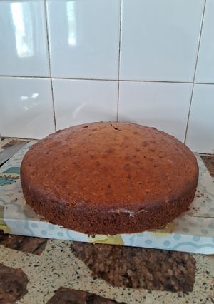 Una foto de Bizcochuelo granizado con sabor a chocolate