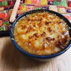 A picture of Maggie's French Onion Soup.