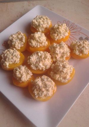 Töltött őszibarack recept fotója
