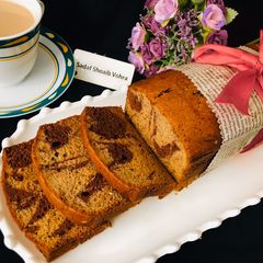 A picture of Marble banana bread.