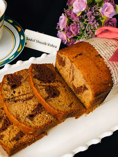 A picture of Marble banana bread.