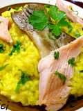 Risotto al curry cu pastrav afumat