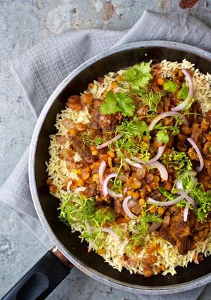 A picture of Kuwaiti Special Lamb Machboos.