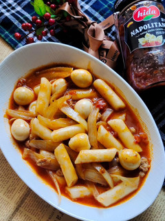 喜達拿坡里風韓式年糕(不辣) 的食譜成品照片