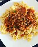 Corbatitas sin gluten con salsa bolgnesa!