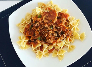Una foto de Corbatitas sin gluten con salsa bolgnesa!
