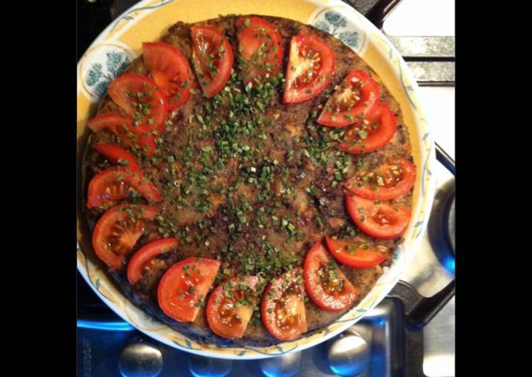 Gâteau de poisson aux champignons et tomates