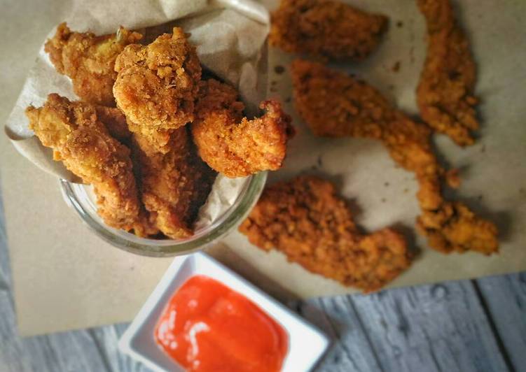 Bagaimana Menyiapkan Chicken strips variasi ayam goreng krispy kriuk, Bikin Ngiler