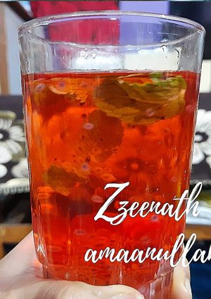 A picture of Roohafza and Mint Cooler.