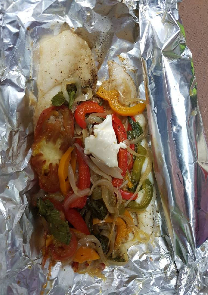 Una foto de Filete de pescado con morrón