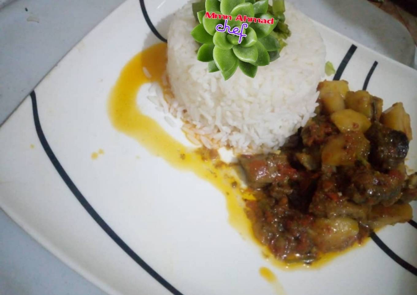 White rice and potato stew