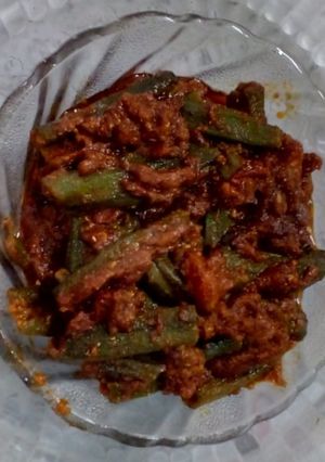 A picture of Bharva bhindi |Masala bhindi.