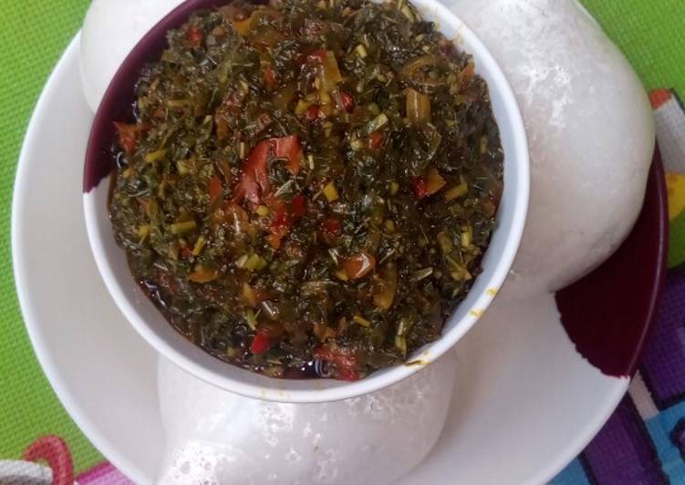 Rice swallow/vegetable soup