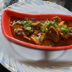 A picture of Nagpuri special spicy saoji masala mutton.
