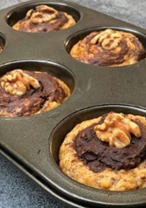 A picture of Marbled, eggless muffins.