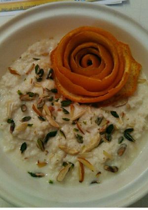 A picture of Orange flavor rabri.