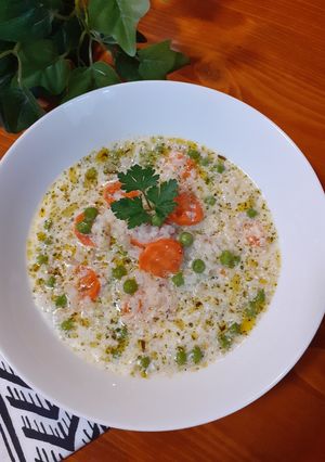 Tárkonyos rizsleves recept fotója