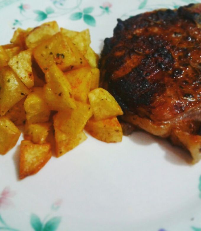 Una foto de Chuletas de cerdo con salsa agridulce!
