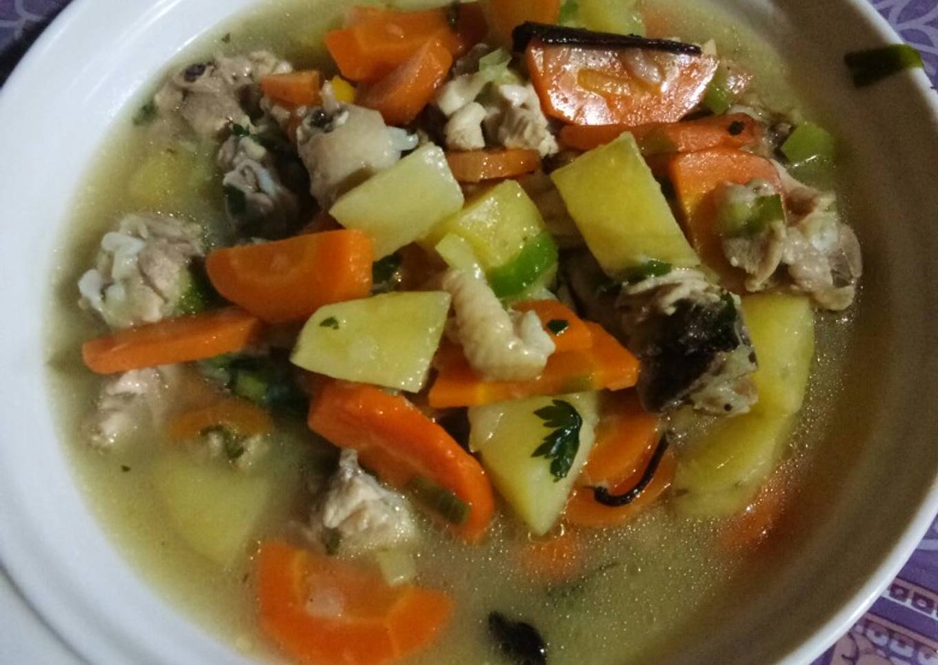 Sup ayam + sayur